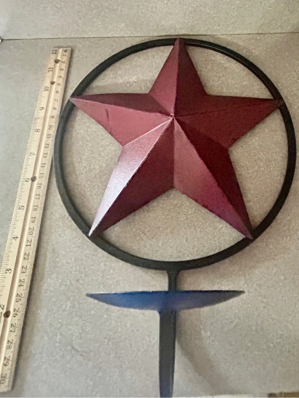 Red & Black metal Star candle holder